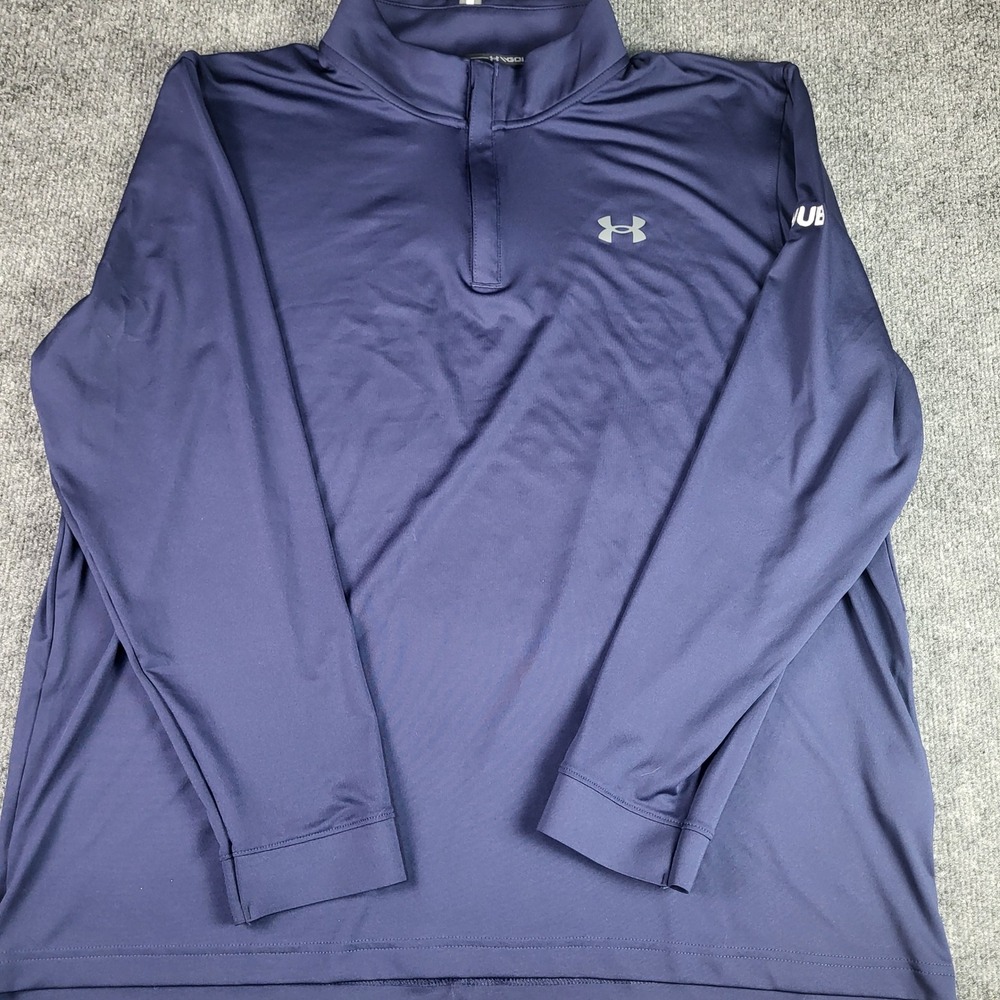 Under Armour Golf Men 2XL Navy Playoff 1/4 Zip Pullover 1370155 NWT HUB Logo